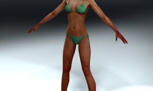 young female nude 3d model