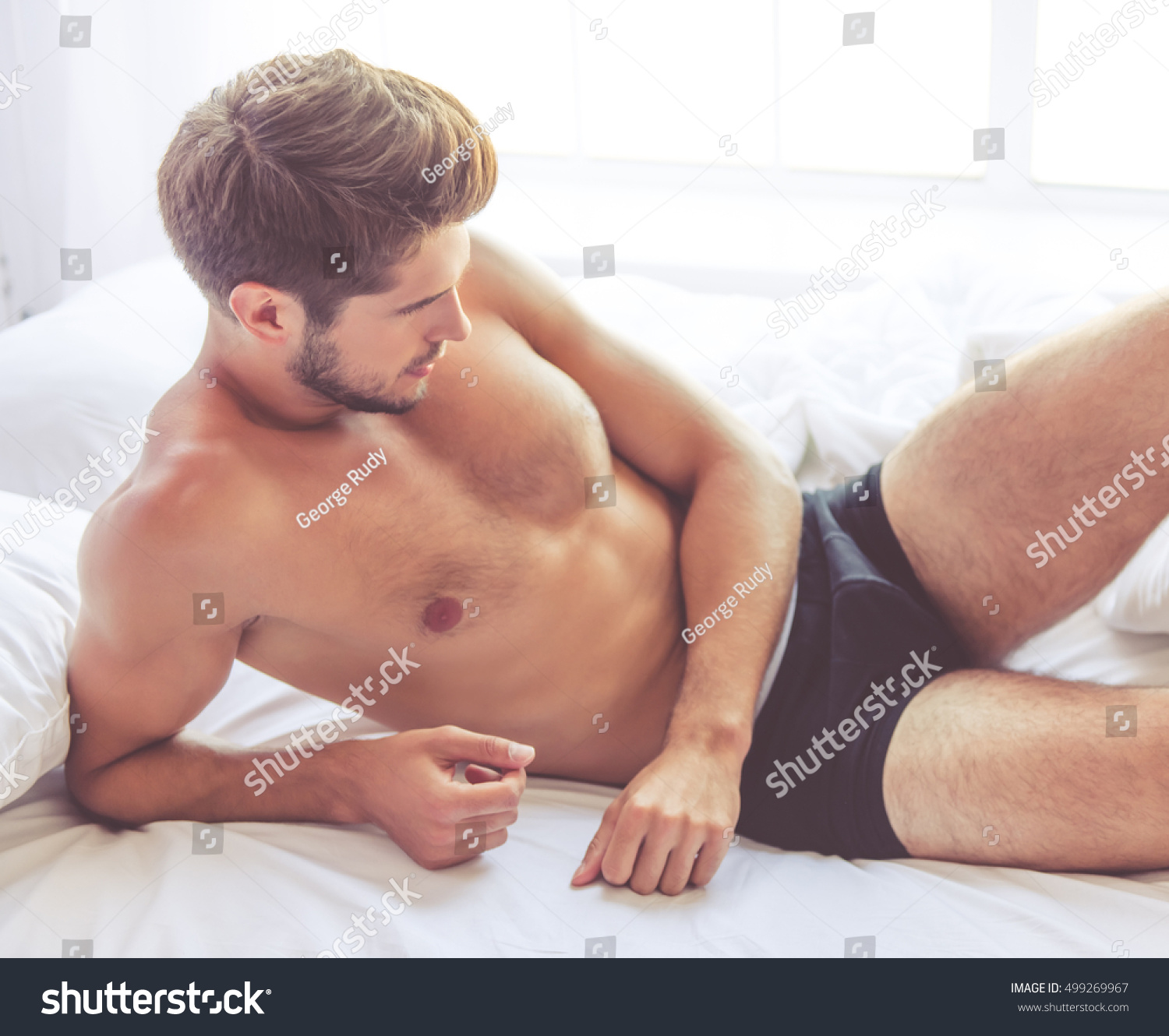 Sexy Young Man Black Briefs Lying Stock Photo 499269967 | Shutterstock