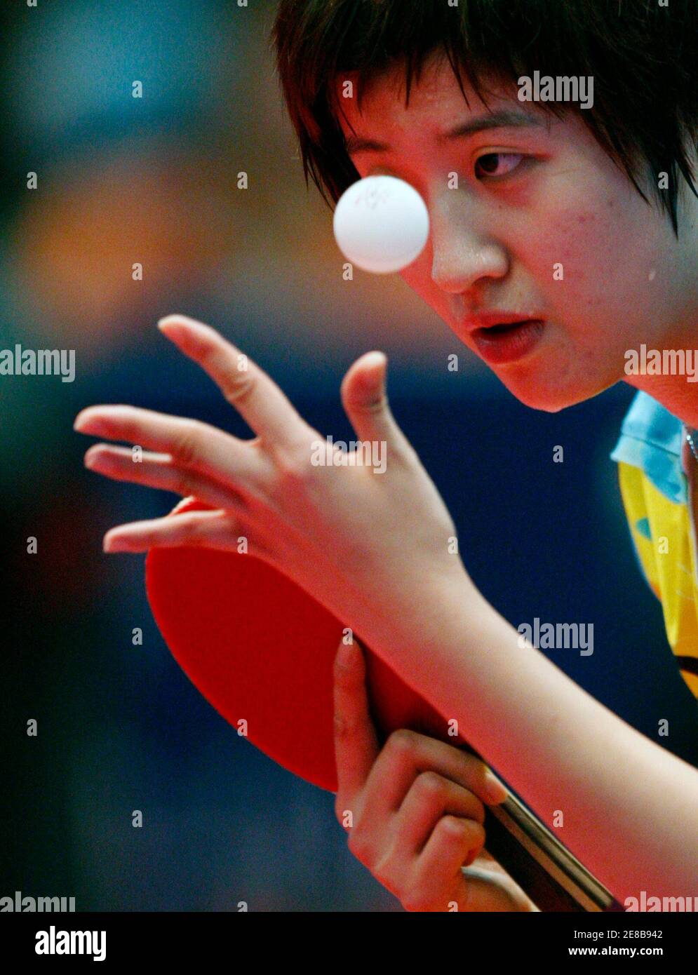China's Yao Yan serves to compatriot Wen Jia in the women's ...