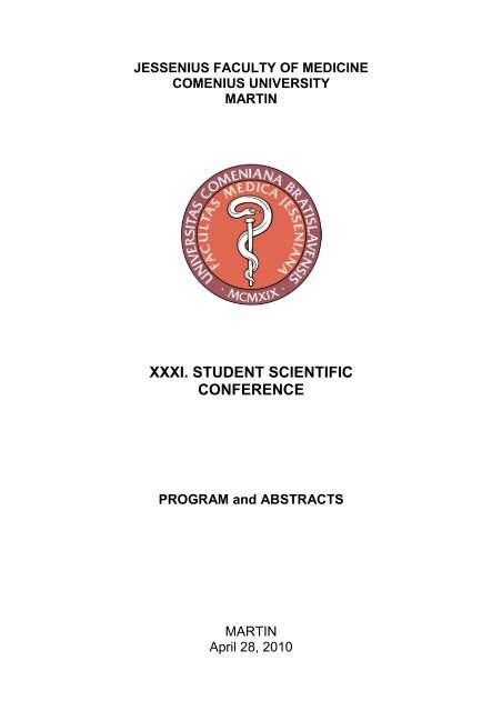 XXXI. STUDENT SCIENTIFIC CONFERENCE