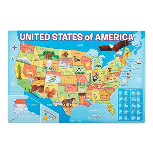 Amazon.com: Melissa & Doug USA Map Giant Cardboard Floor Puzzle ...