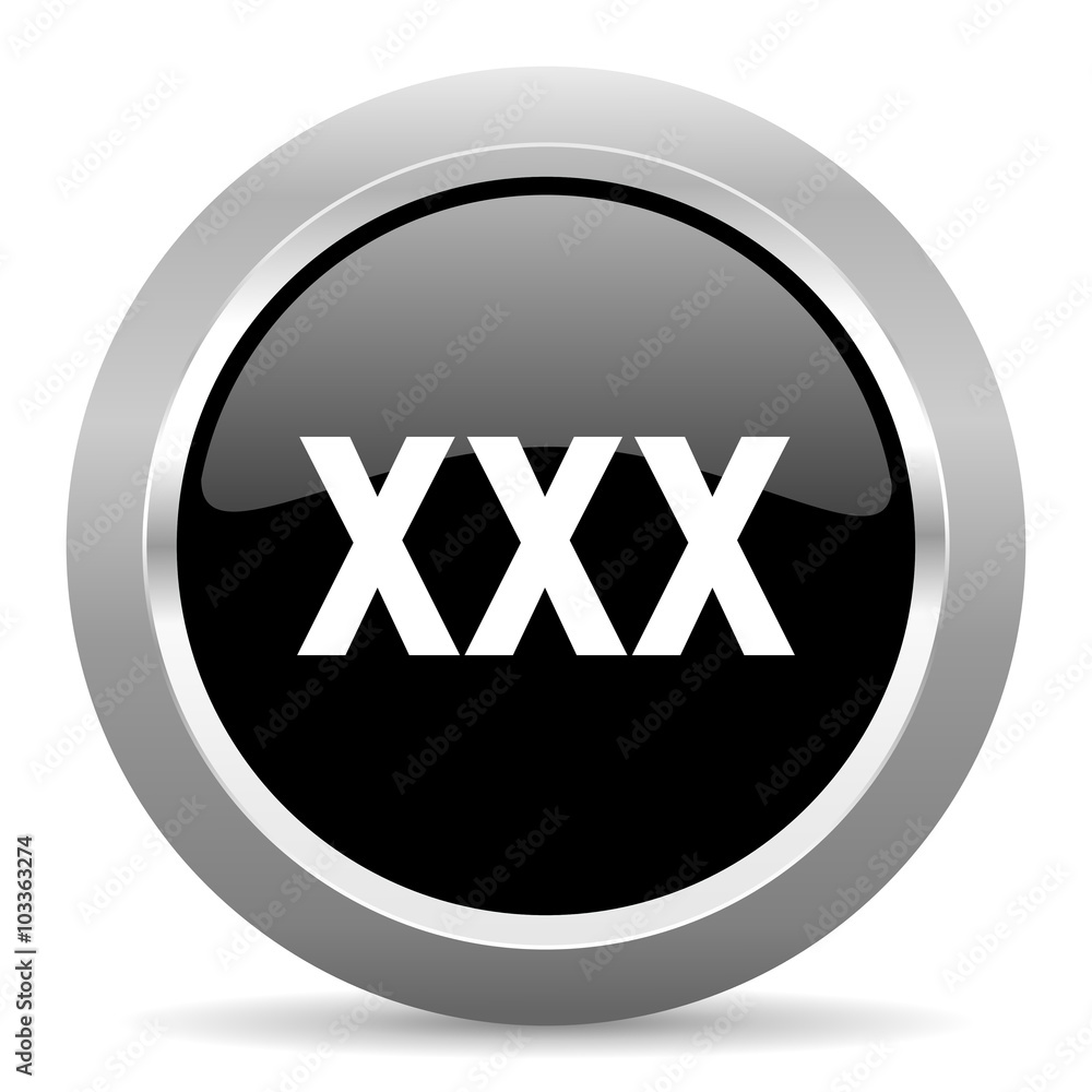 xxx black metallic chrome web circle glossy icon Stock ...