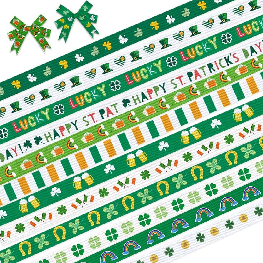 Amazon.com: 12 Pieces Saint Patrick's Decor Ribbons 3/8