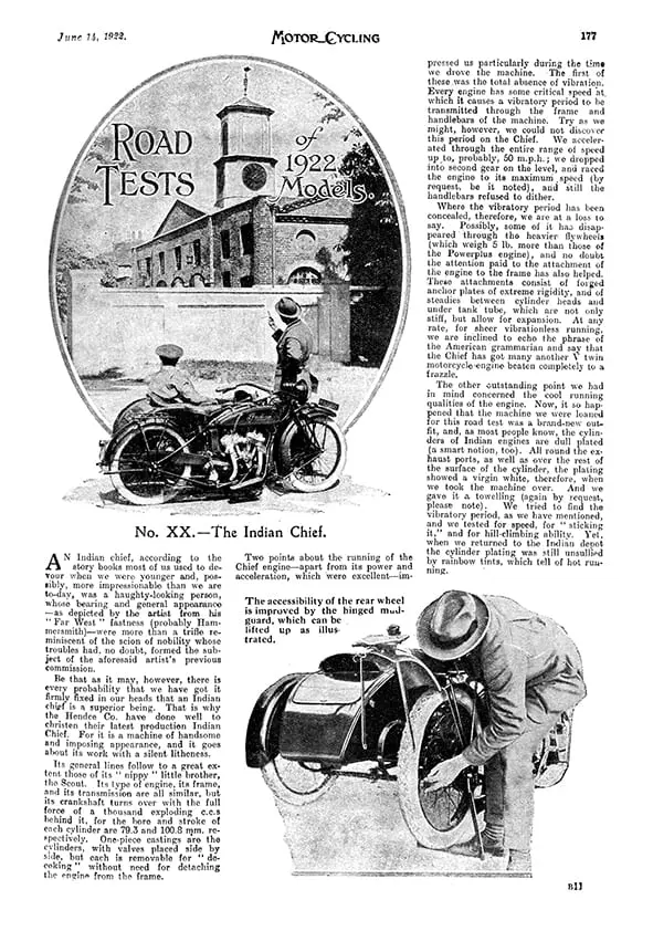 Indian Chief 1922 Model - Road Test - PDF Download | The Classic ...