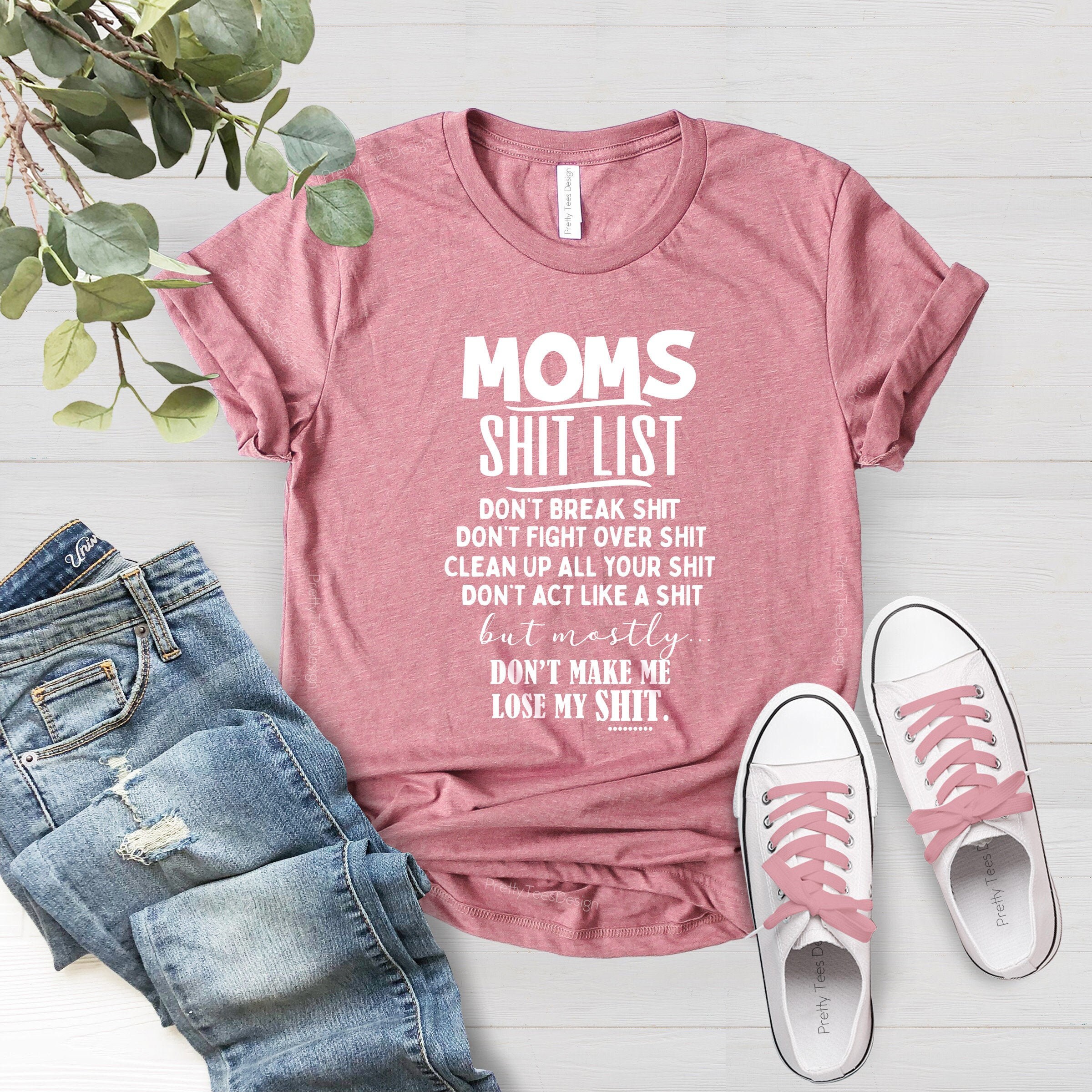 Mom's Shit List Mom Shirt Mom Life Mommin Funny Mom - Etsy