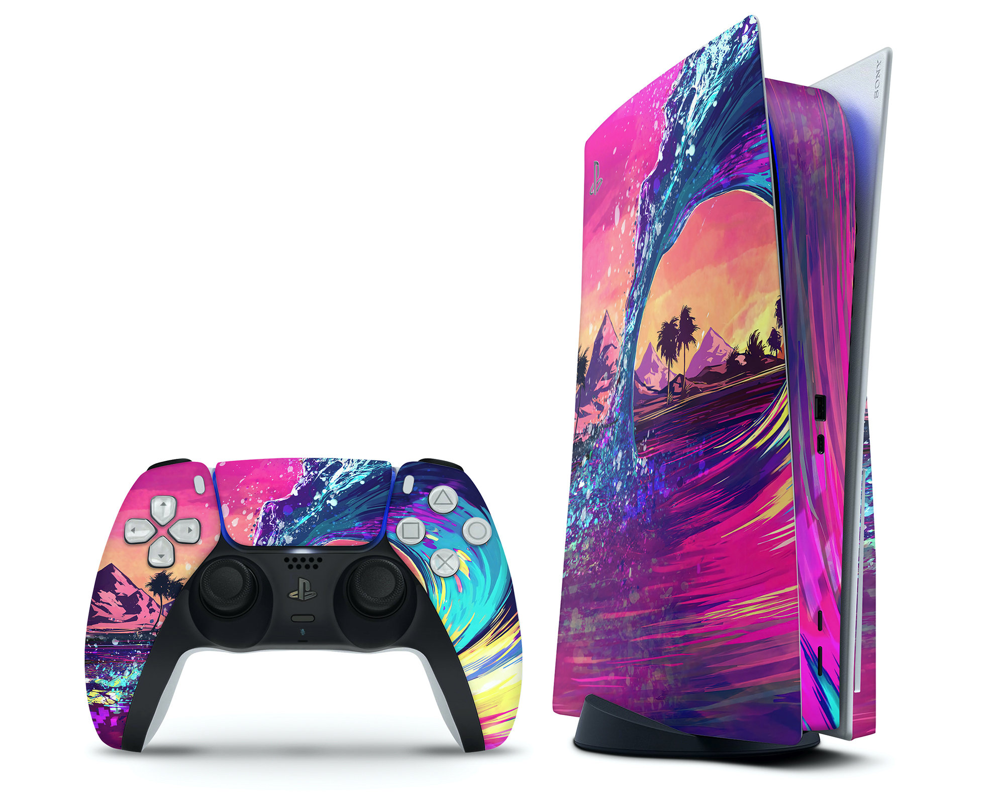 Retro Vaporwave PS5 Skin Console & Controller Neon 80s Wave - Etsy