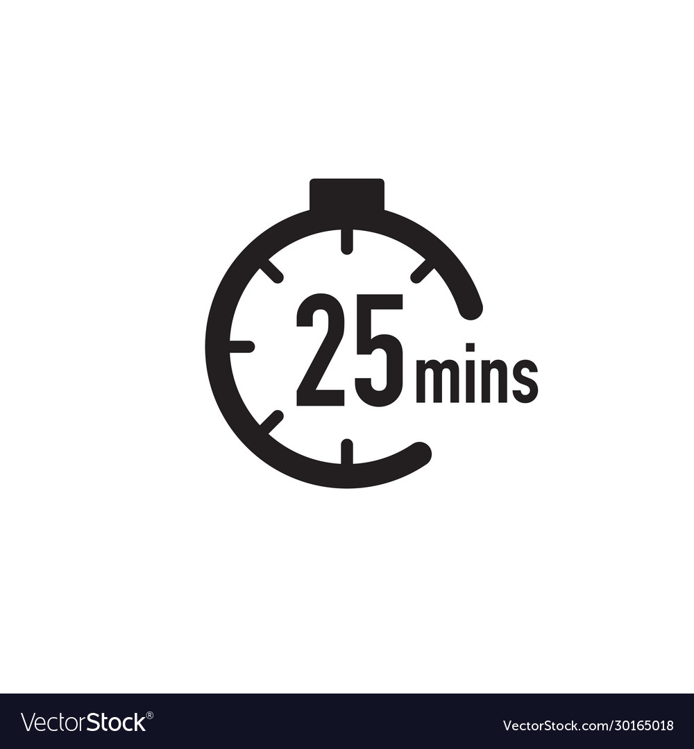 25 minutes timer stopwatch or countdown icon time Vector Image