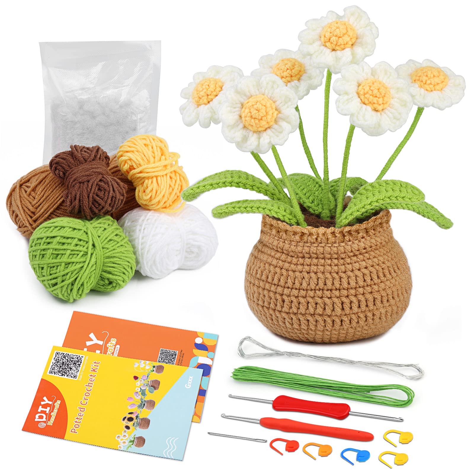 Amazon.com: kgxulr Crochet Kit for Beginners, Little Daisy Crochet ...