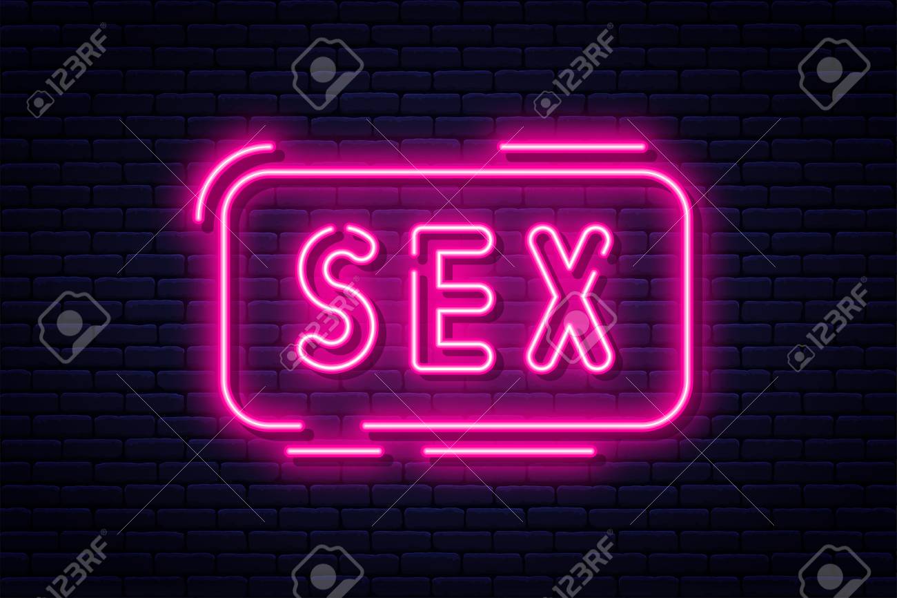 Neon Sign, Adults Only, 18 Plus, Sex And Xxx. Restricted Content ...