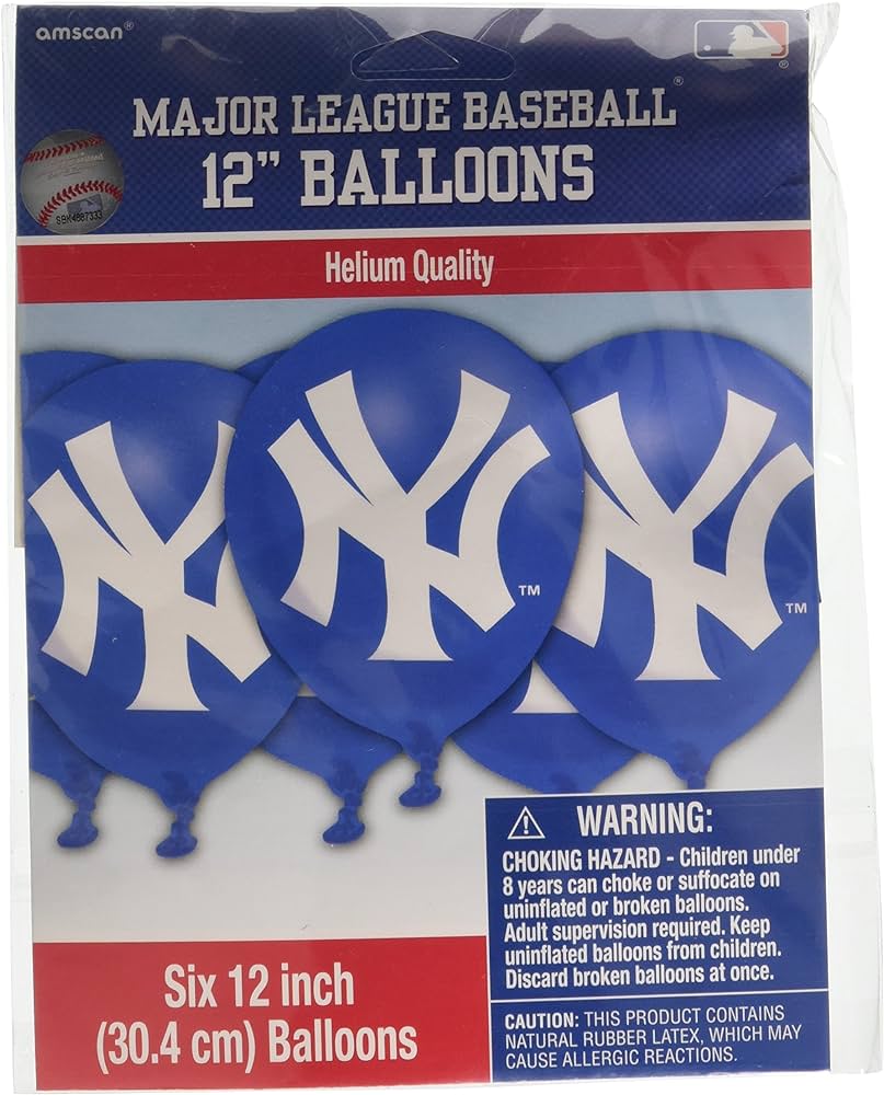 Amazon.com: amscan New York Yankees MLB Printed Latex Balloons ...