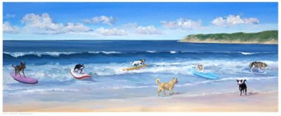 Amazon.com: Hot Dogs Surf Art Print by Carol Saxe - 8 x 20in ...