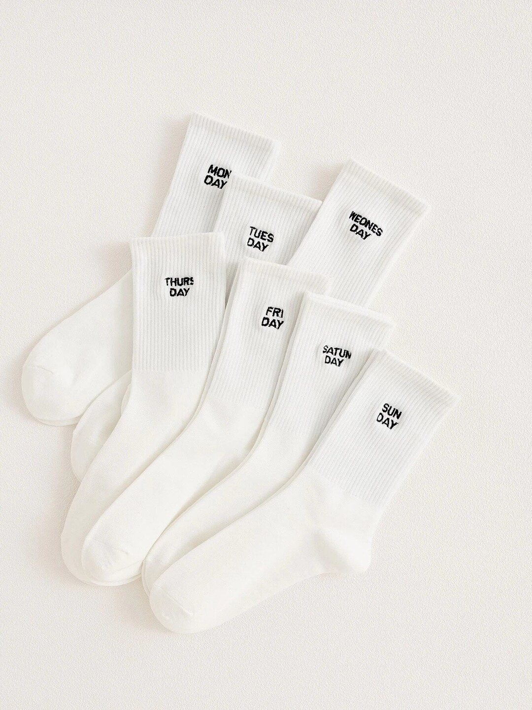 Unisex 'days of the Week' Cotton Crew Socks Novelty - Etsy