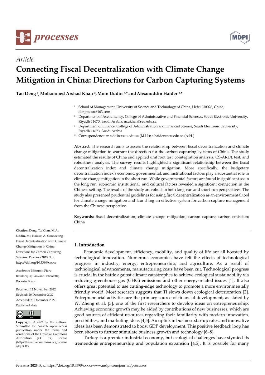 PDF) Connecting Fiscal Decentralization with Climate Change ...