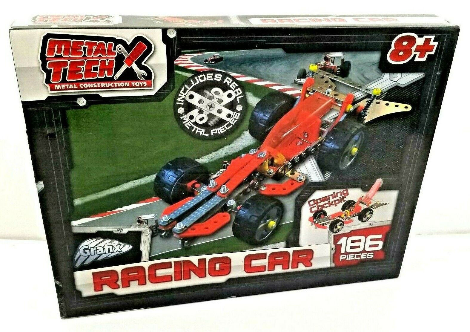 Metal Tech Metal Construction Toy Racing Car 186 Pieces NEW SEALED ...