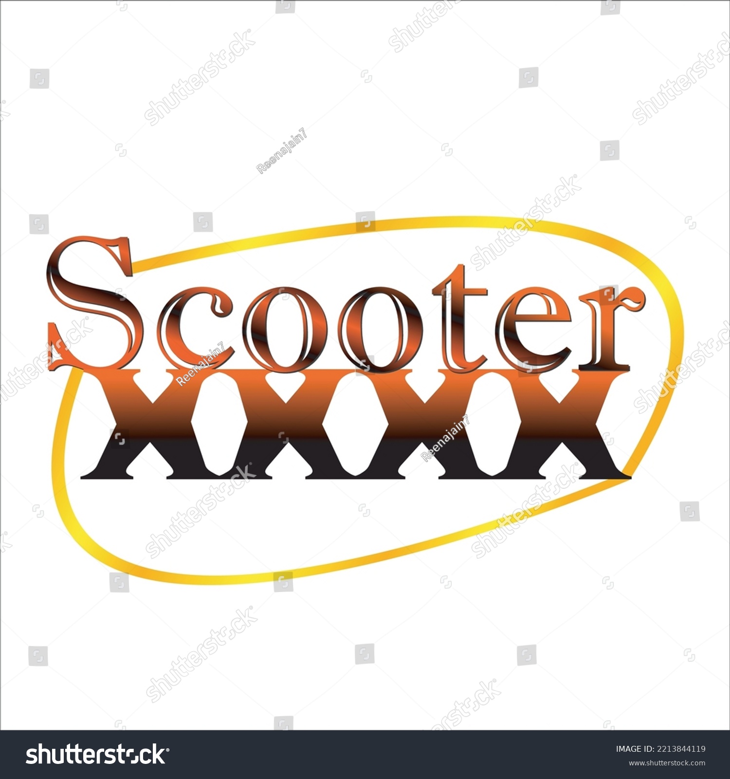 Tshirt Print Scooter Xxxx Color Mahroon Stock Vector (Royalty Free ...