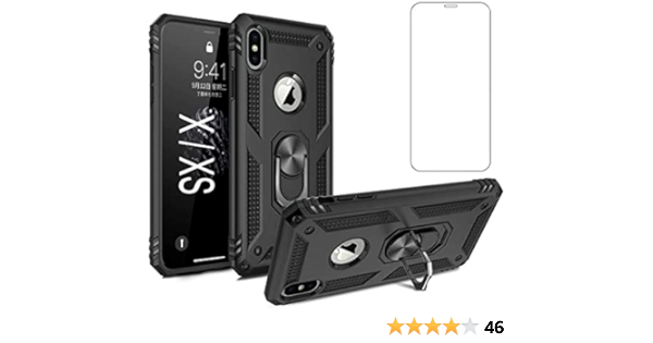 Amazon.com: Phone Case for Apple iPhone Xs x Cases with Tempered ...