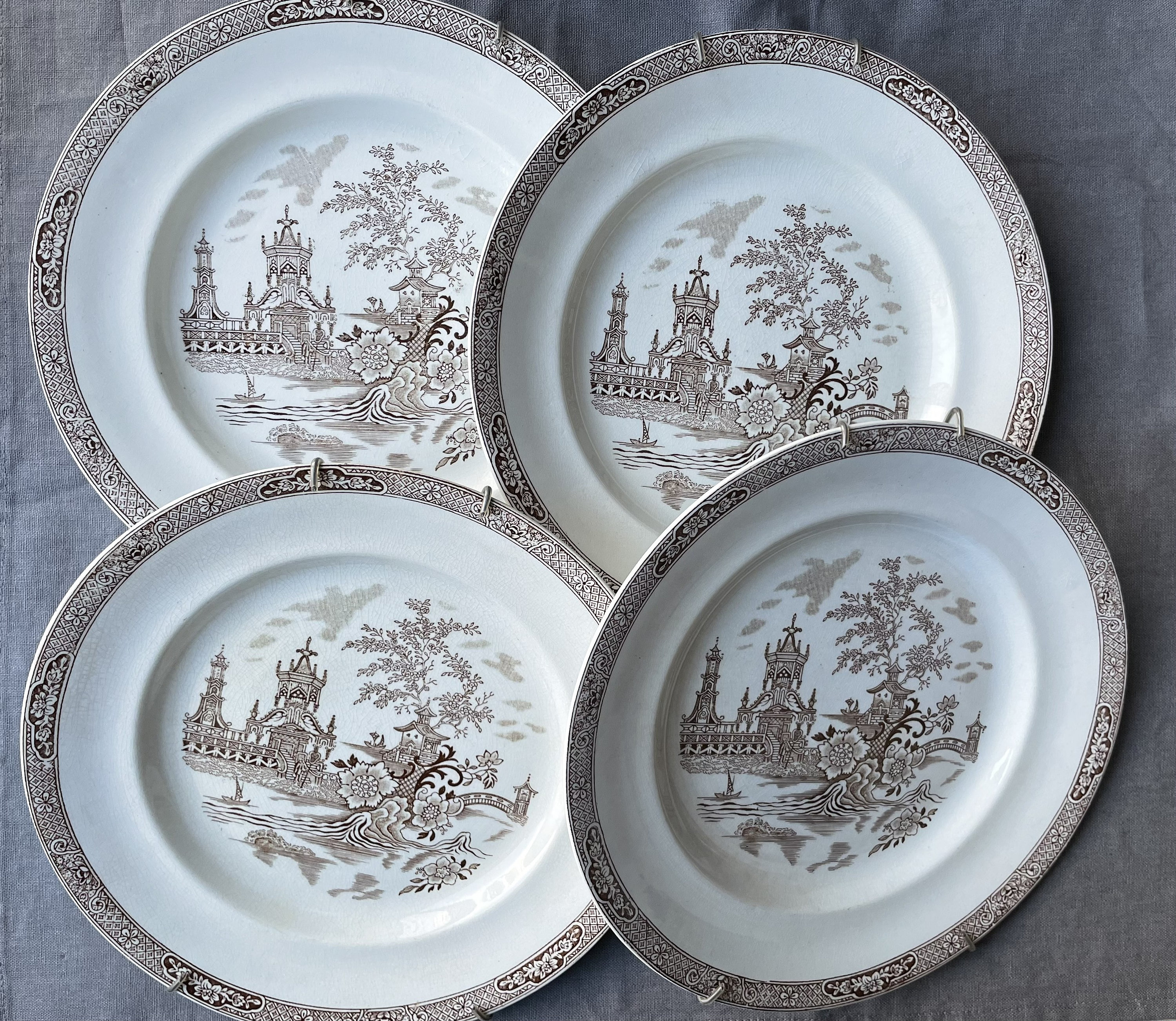 Buy Set of 4 Antique 1930s Swedish Gustavsberg Porcelain Plates ...