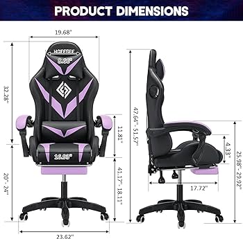 Amazon.com: Gaming Chair with Massage and LED RGB Lights Ergonomic ...