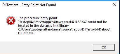 visual c++ - Entry point could not be located in the dynamic link ...