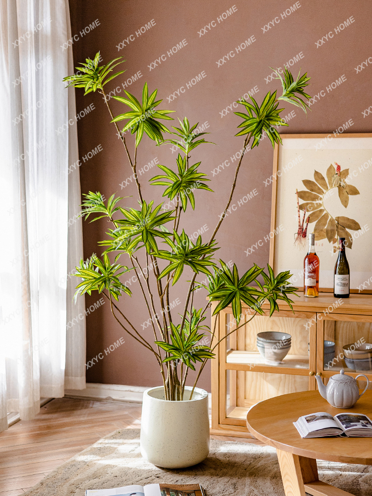 Juhan Artificial Green Plant Fake Trees Potted Lily Bionic Plant ...