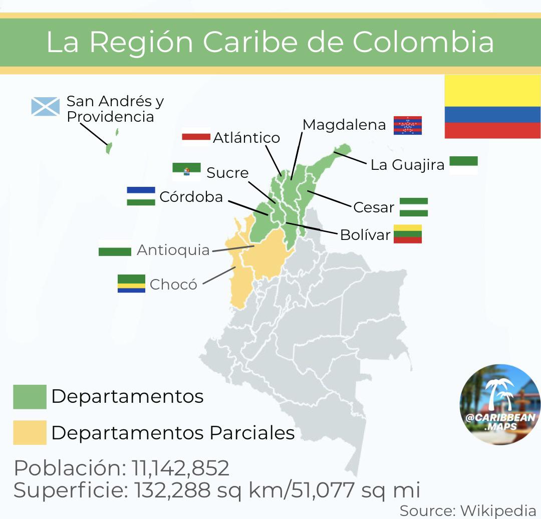 The caribbean region of Colombia : r/MapPorn