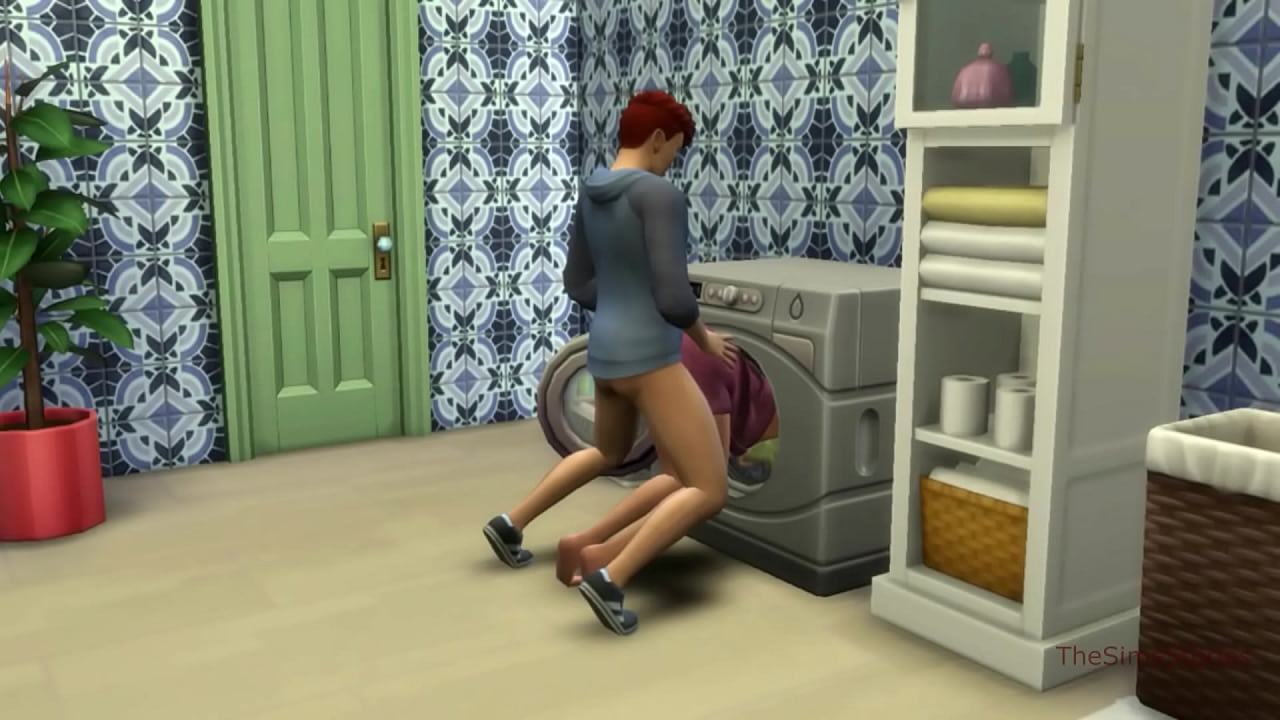 Sims 4, my voice, Seducing milf step mom was fucked on washing ...