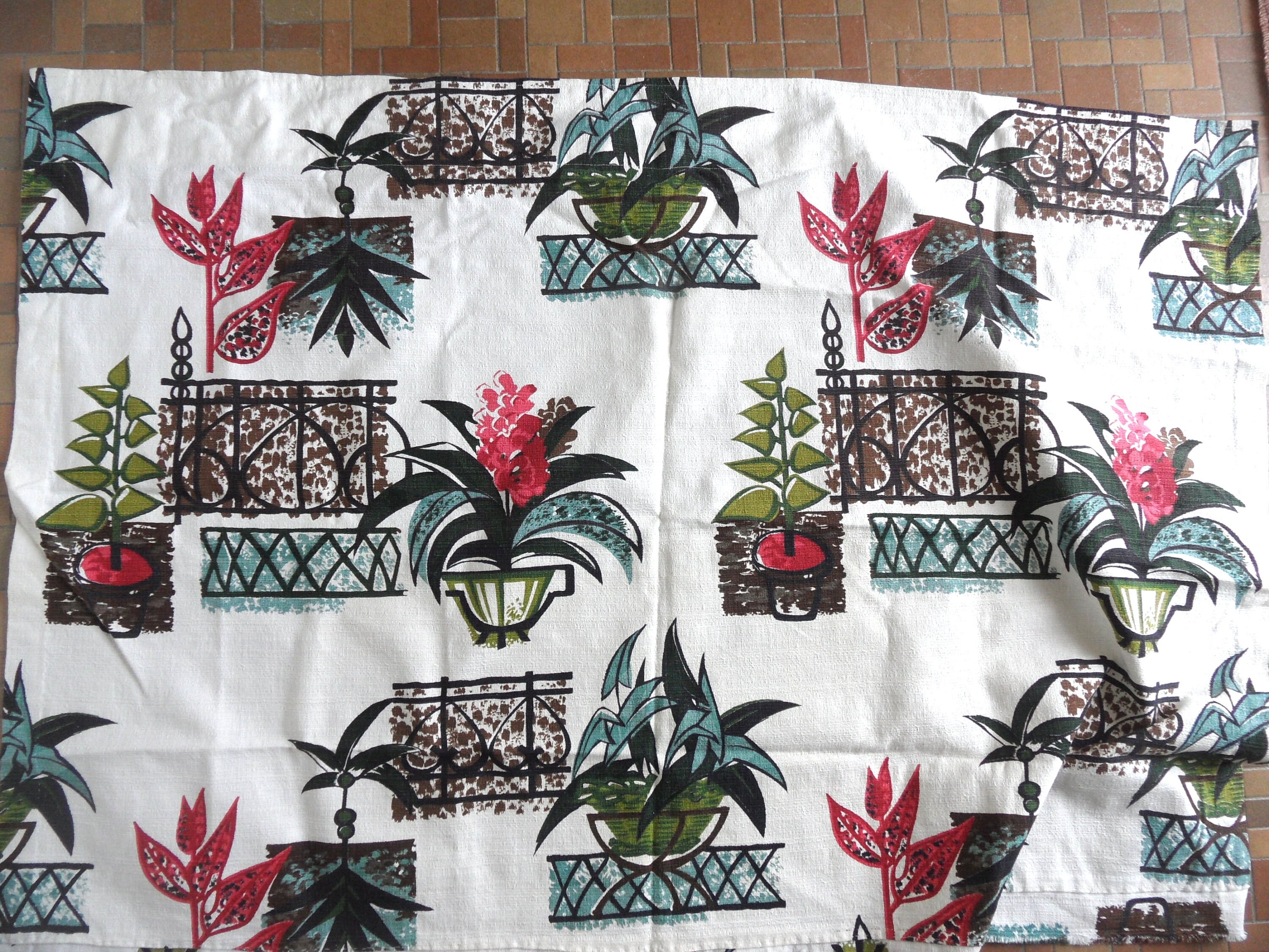 Tropical Barkcloth Piece / Vintage 26 X 42 Remnant - Etsy