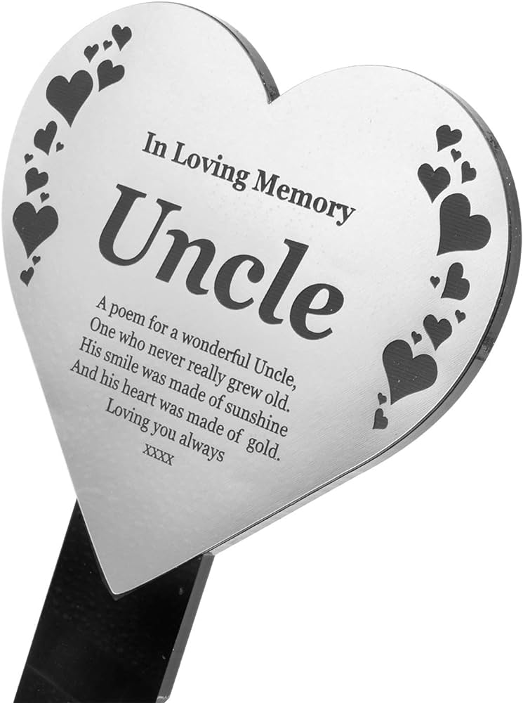 Amazon.com : OriginDesigned Uncle Heart Shaped Memorial ...