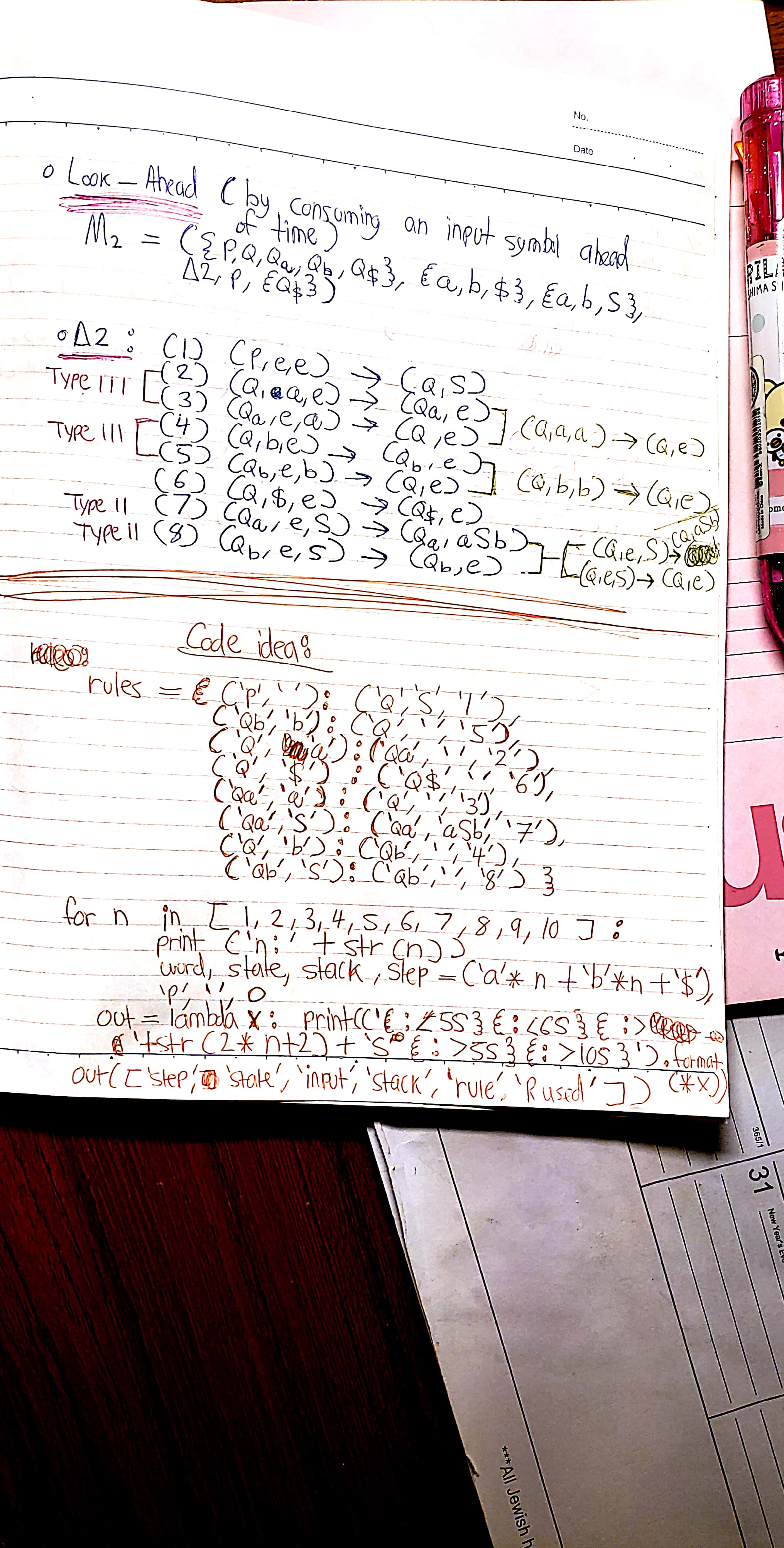 context free grammar - Deterministic Pushdown Automata for L = a ...