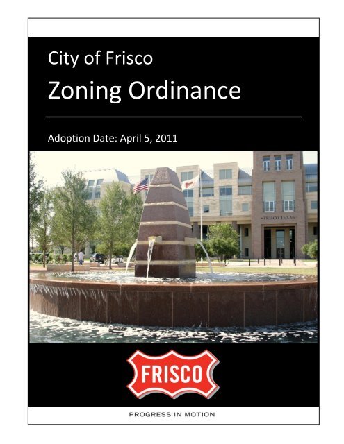 Zoning Ordinance - City of Frisco