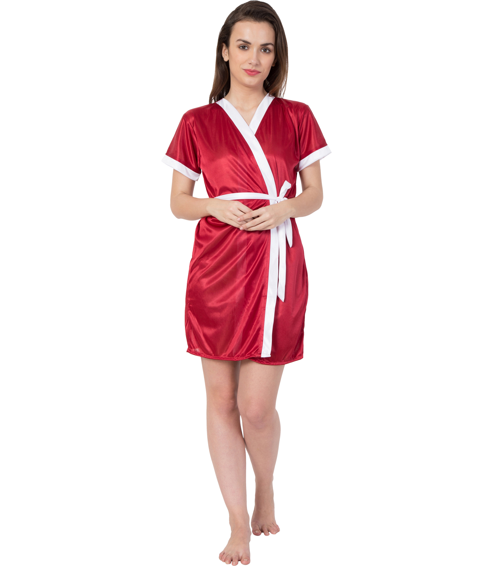 American-Elm Hot Women robe Satin Nighty Nightwear for Women ...