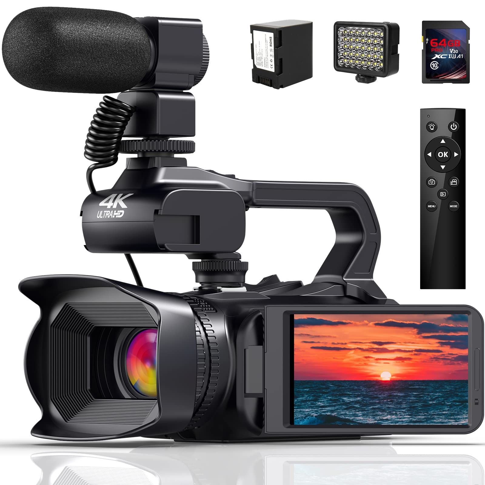 Amazon.com : JLANDA 4K Video Camera Camcorder, 64MP 60FPS 18X ...