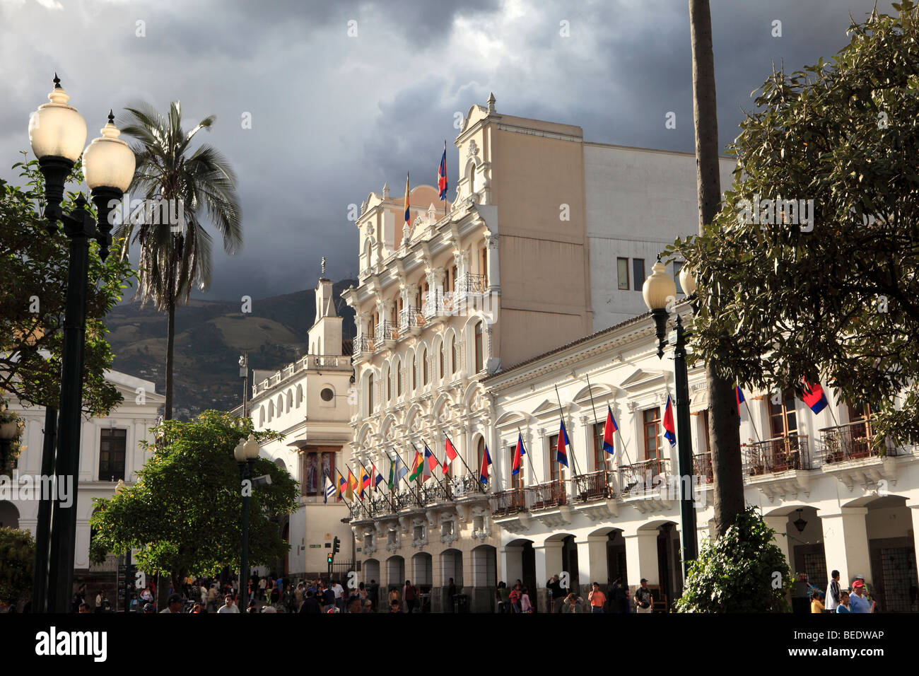 Hotel at Plaza de Independencia, Quito, Ecuador Stock Photo - Alamy
