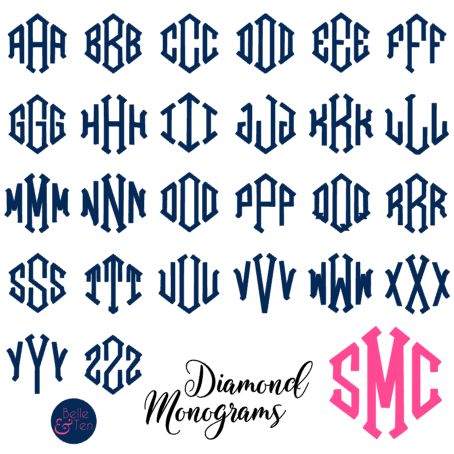 Diamond Monogram Vinyl Decal | Diamond monogram, Monogram vinyl ...