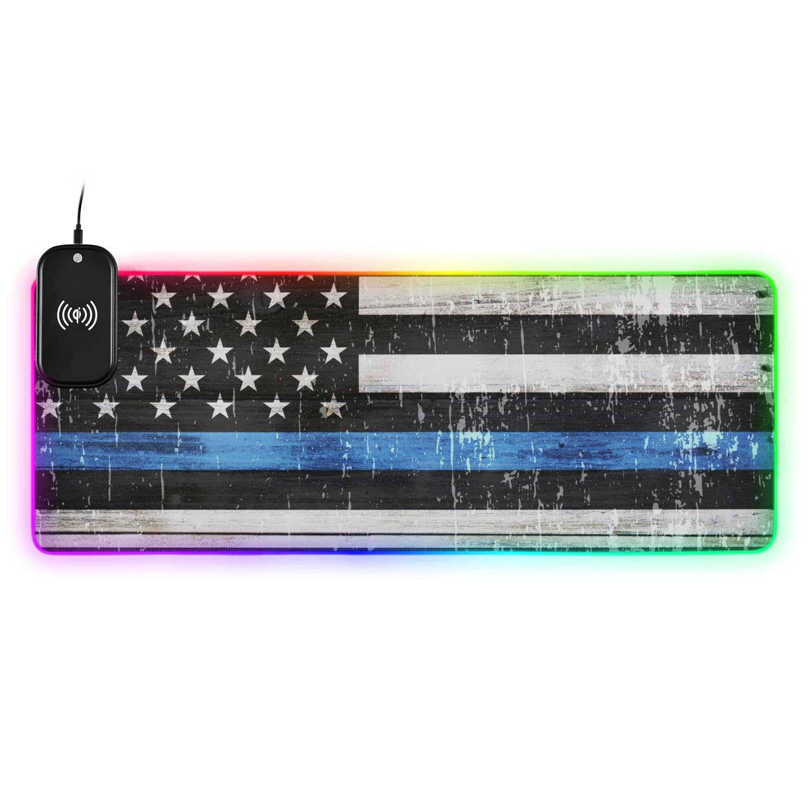 Amazon.com: American Flag Gaming Mouse Pad with 15W Qi Fast ...