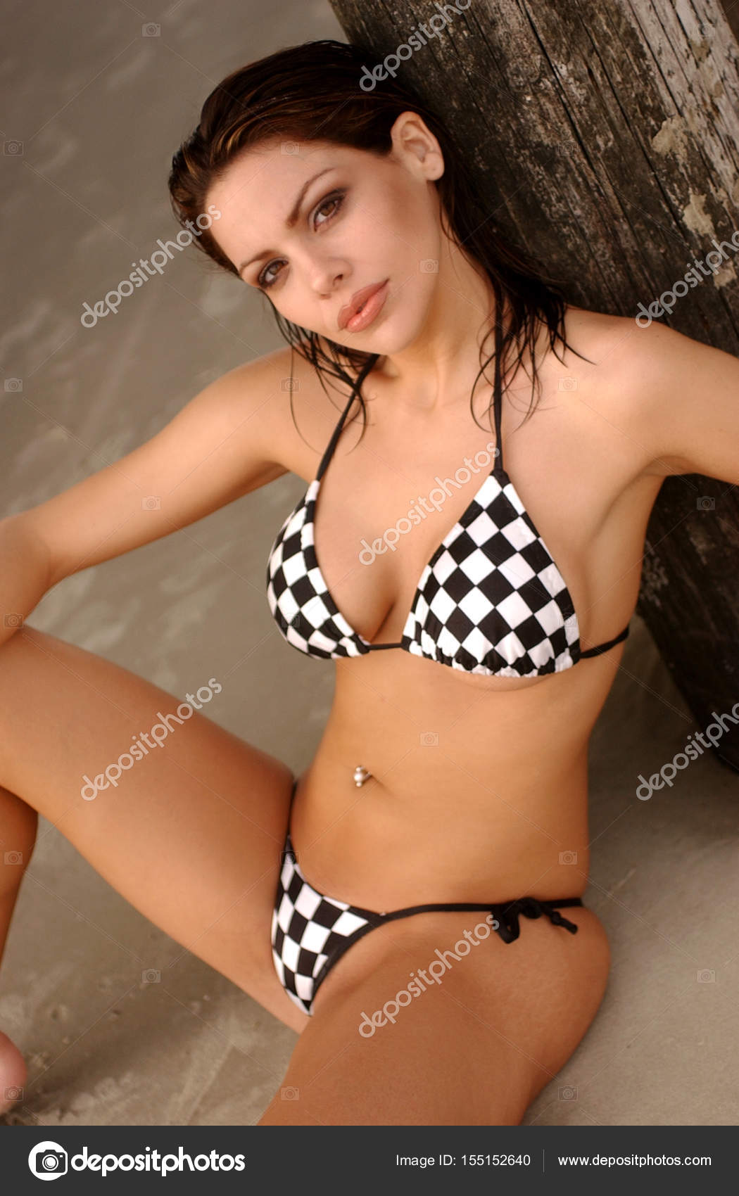 Beautiful Brunette - Sexy Pose - Sultry Eyes Stock Photo by ...