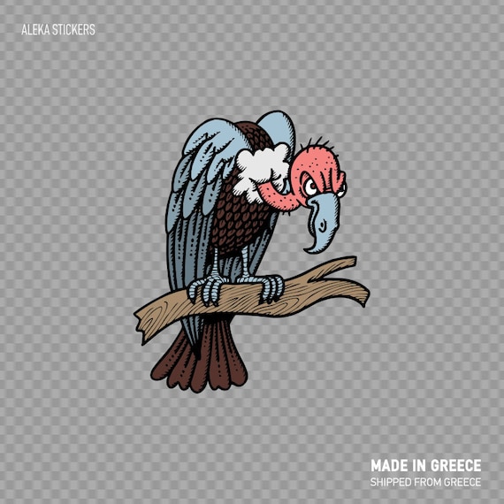 Decal Sticker Vulture Full Color Illustration XWWWW - Etsy