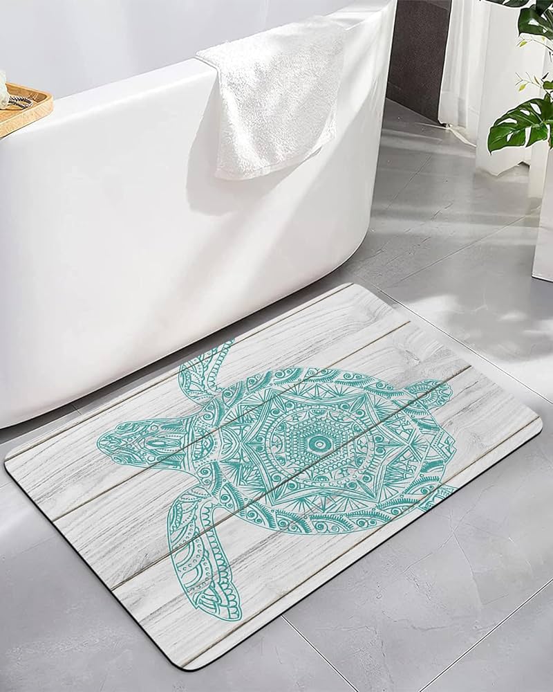 Amazon.com: ALAGEO Bathroom Rug Bath Mat Sea Turtle Water ...