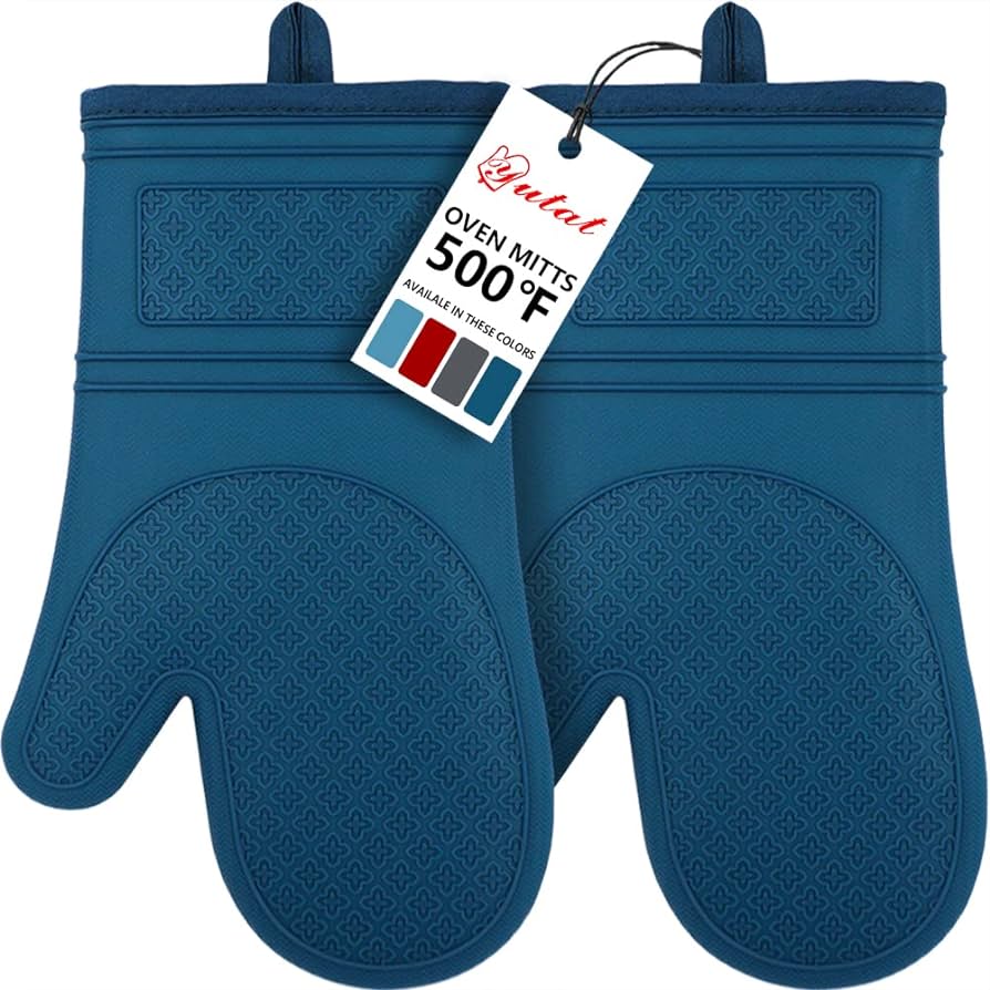 Amazon.com: Yutat Silicone Oven Mitts, Oven Gloves with Non-Slip ...