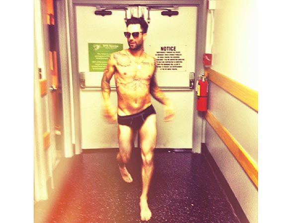 Behati Prinsloo Posts Adam Levine in His Skivvies!