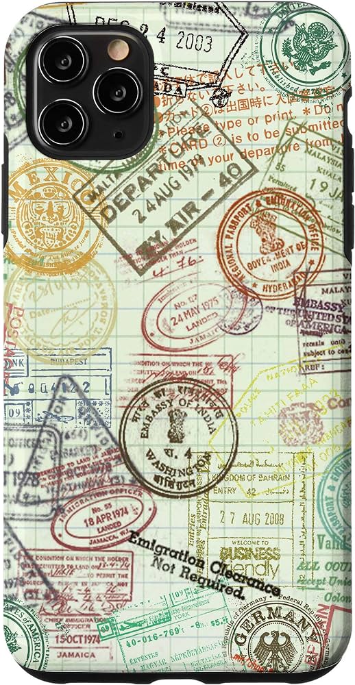 Amazon.com: iPhone 11 Pro Max Passport Stamp Vacation Gift, Travel ...