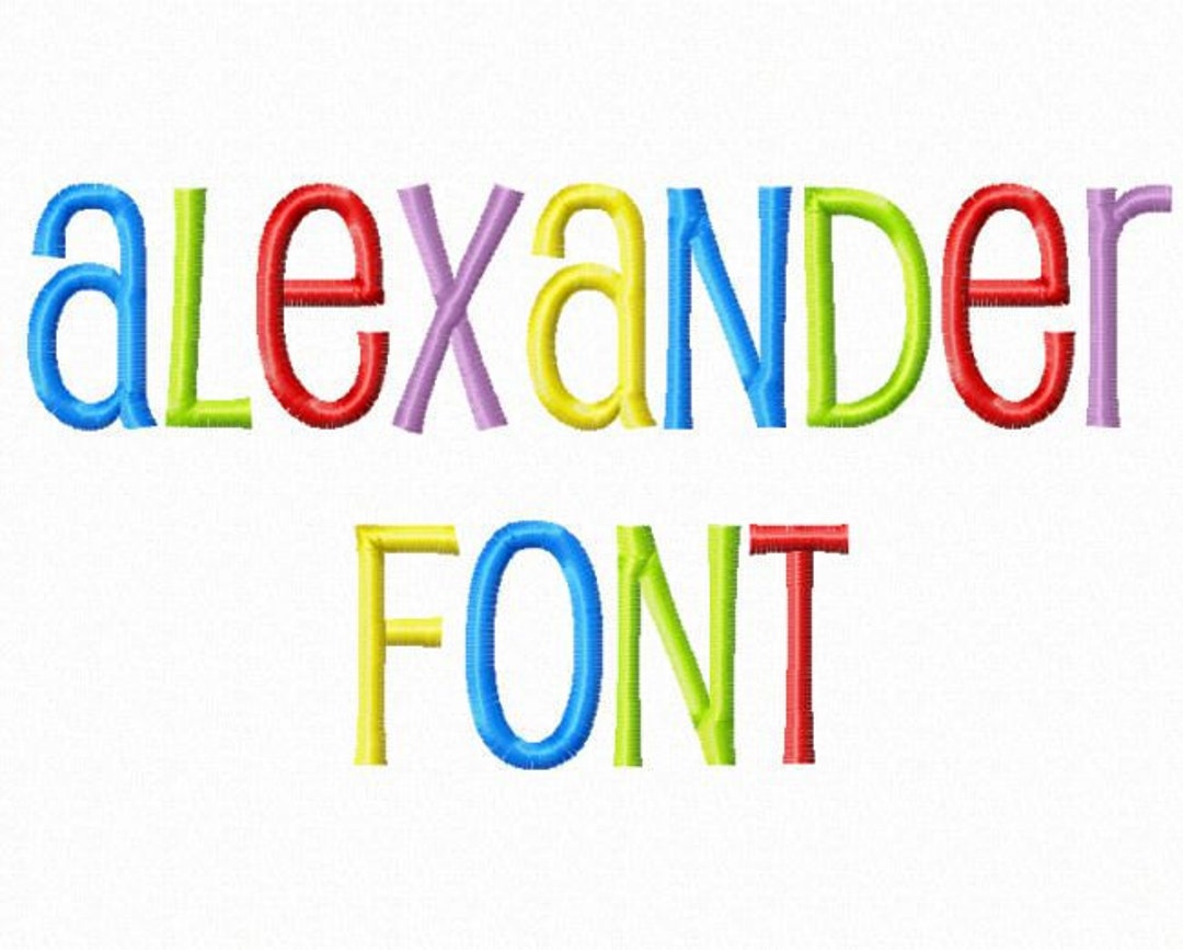 Alexander Machine Embroidery Font Monogram Alphabet 3 Sizes - Etsy