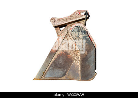 Shovel excavator in profile, isolated on a white background with a ...