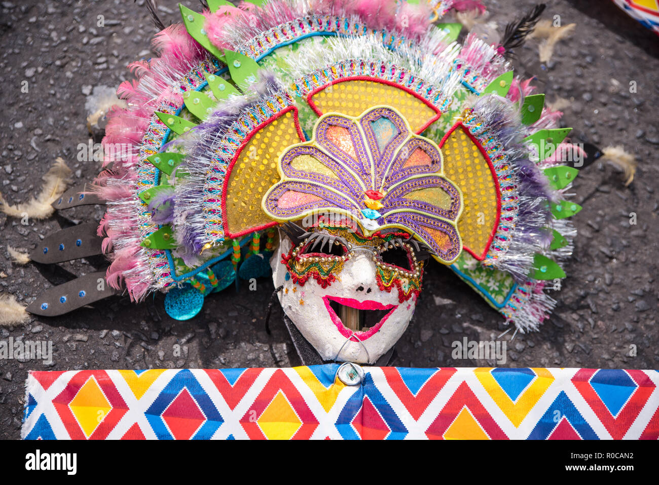 Parade of colorful smiling mask at 2018 Masskara Festival, Bacolod ...