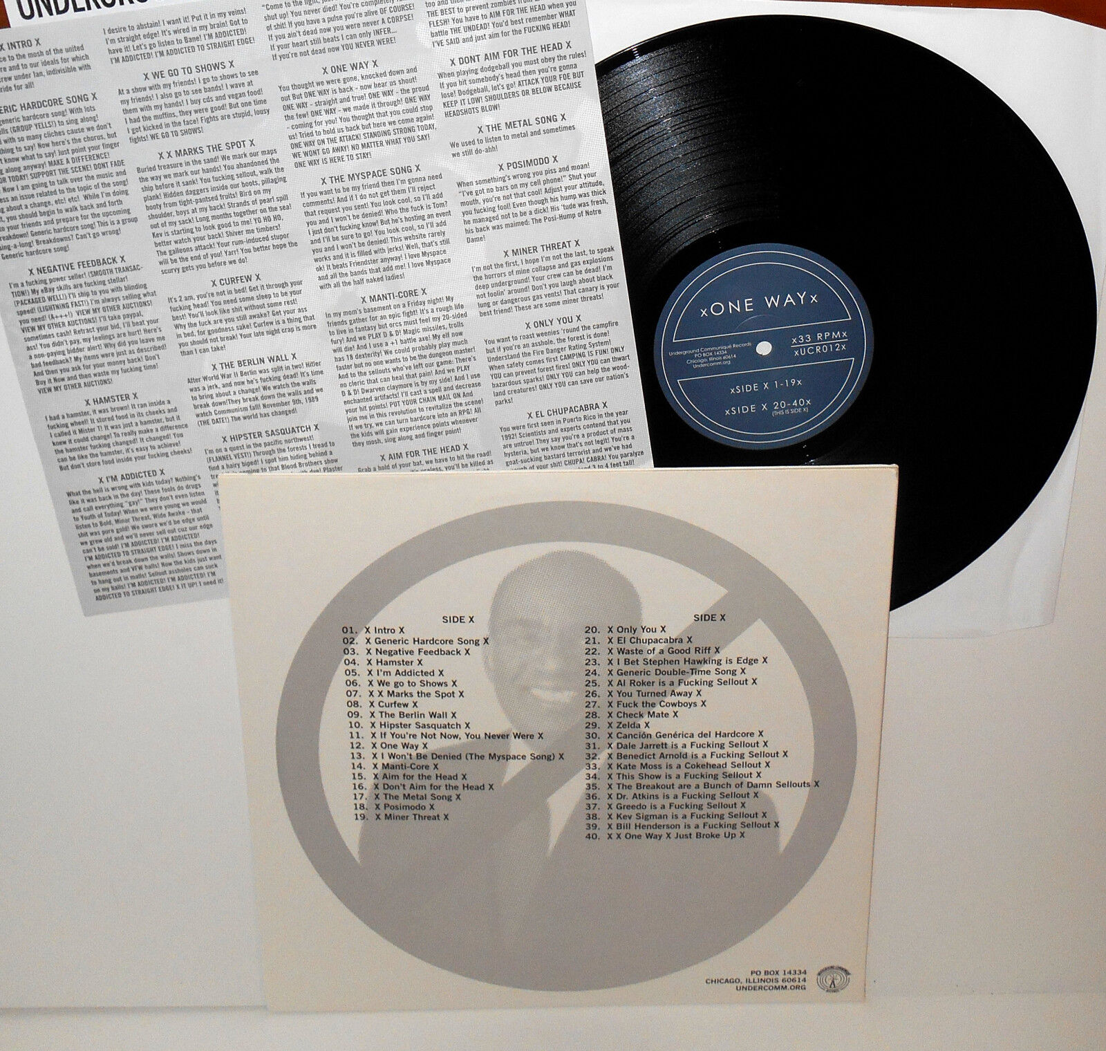 ONE WAY x one way x LP Vinyl Record w/ lyric insert , ex THURSDAY ...