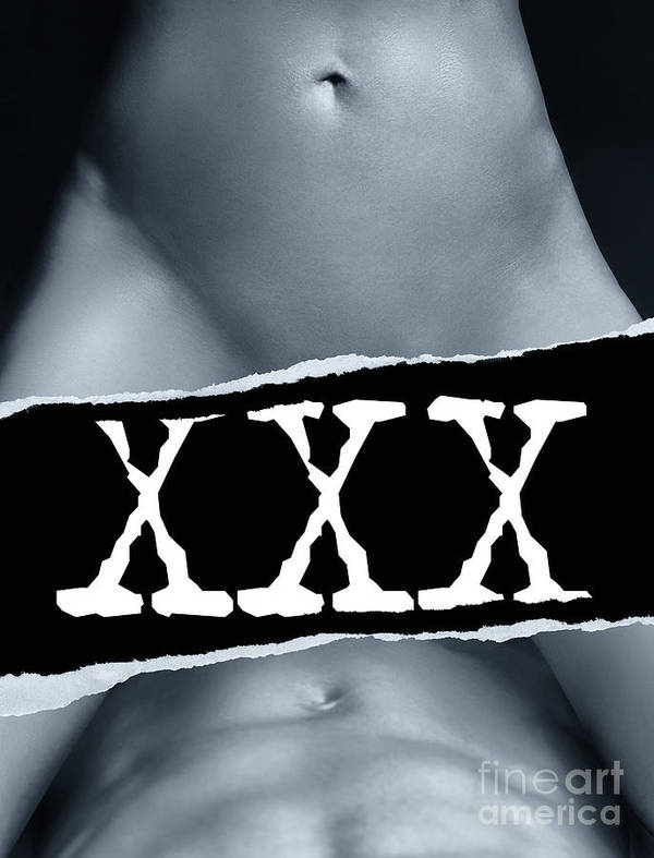 Couple making love and XXX sign black and white Art Print by Maxim ...