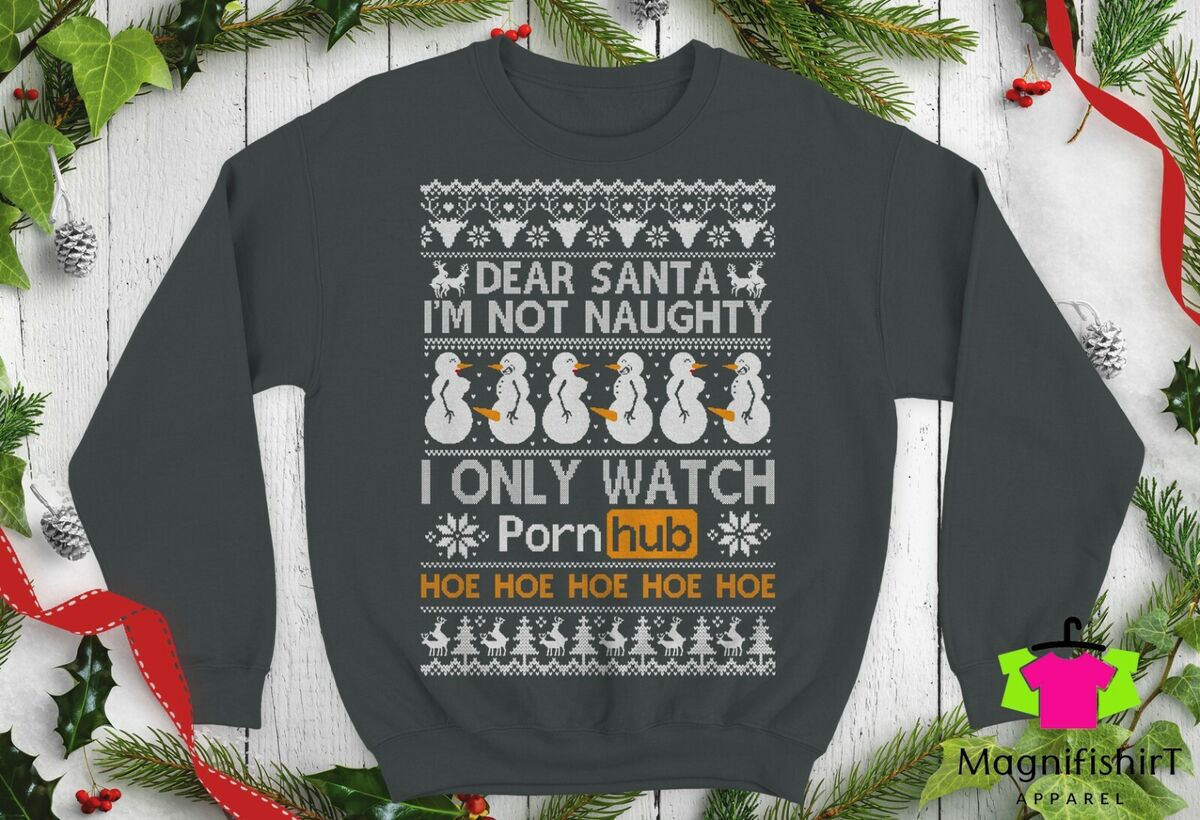 Dear Santa im not naughty I Only watch Porn Sweater Ugly Christmas ...