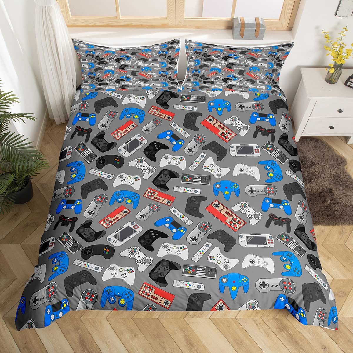 Amazon.com: Feelyou Gamer Bedding Set for Boys Video Game Decor ...