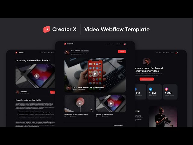 Creator X - Video Webflow Template | BRIX Templates - YouTube