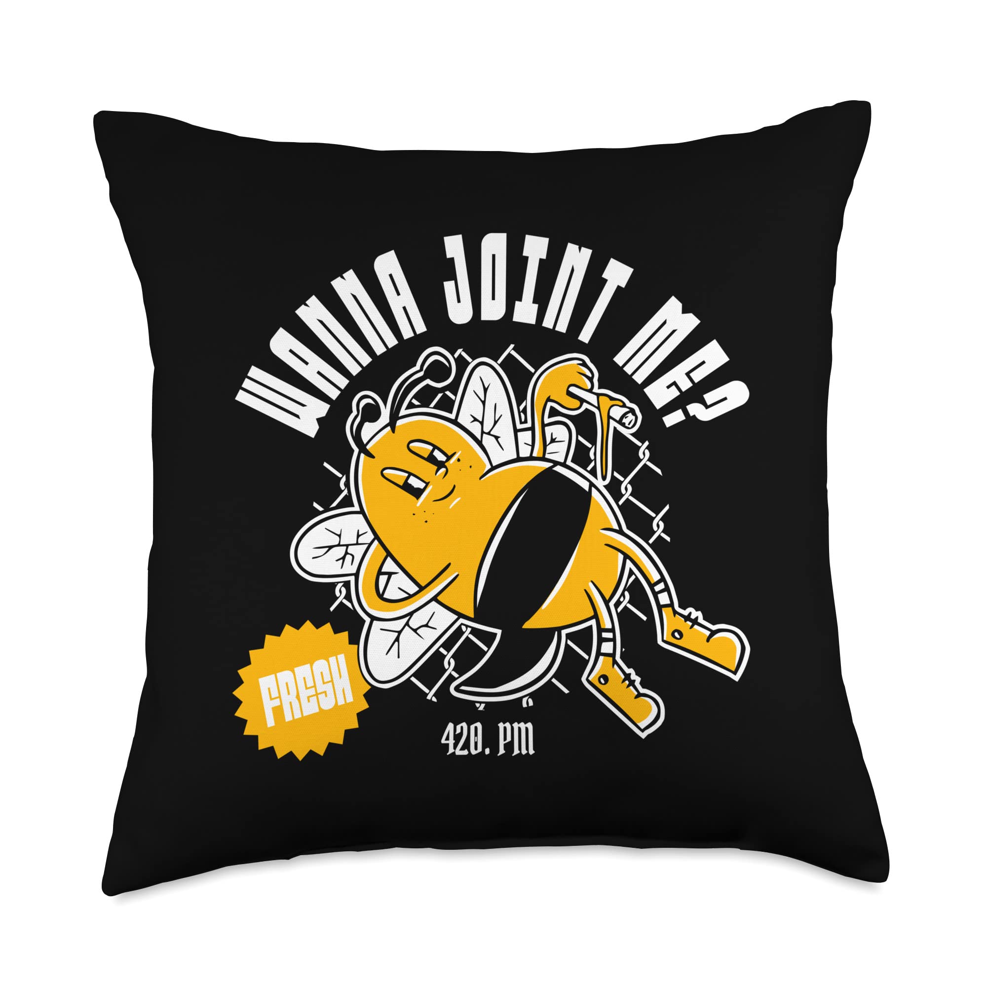 Amazon.com: Cannabis Bee Wanna Joint Me Funny Apparels Co ...